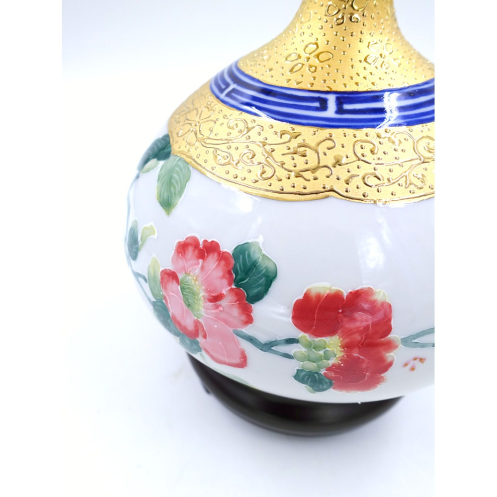 台灣國寶彩繪大師-林春香 茶花雙喜瓶 花開富貴聚寶盆 招財開運 雙喜臨門 財源廣進 純手工精雕 法華彩風水收藏-細節圖6