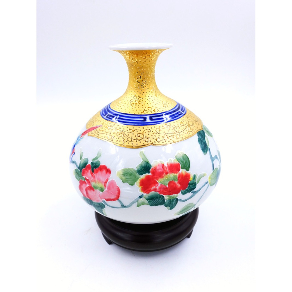 台灣國寶彩繪大師-林春香 茶花雙喜瓶 花開富貴聚寶盆 招財開運 雙喜臨門 財源廣進 純手工精雕 法華彩風水收藏-細節圖8