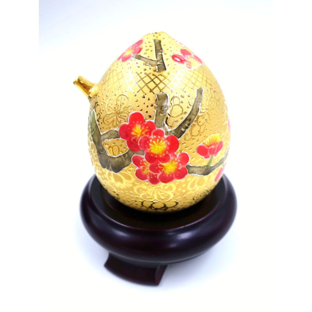 故宮御用國寶彩繪大師-林春香 開運法華梅花水滴壺 手工 立體 國寶彩繪 法華瓷 招財壺法華彩 父親節 文房四寶 附禮盒-細節圖5