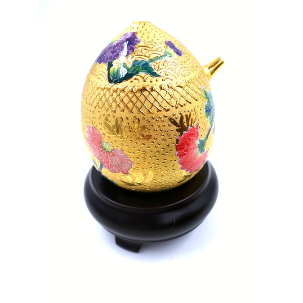 故宮御用國寶彩繪大師-林春香 開運法華菊花水滴壺 手工 立體 國寶彩繪 法華瓷 招財壺法華彩 父親節 文房四寶 附禮盒-細節圖5