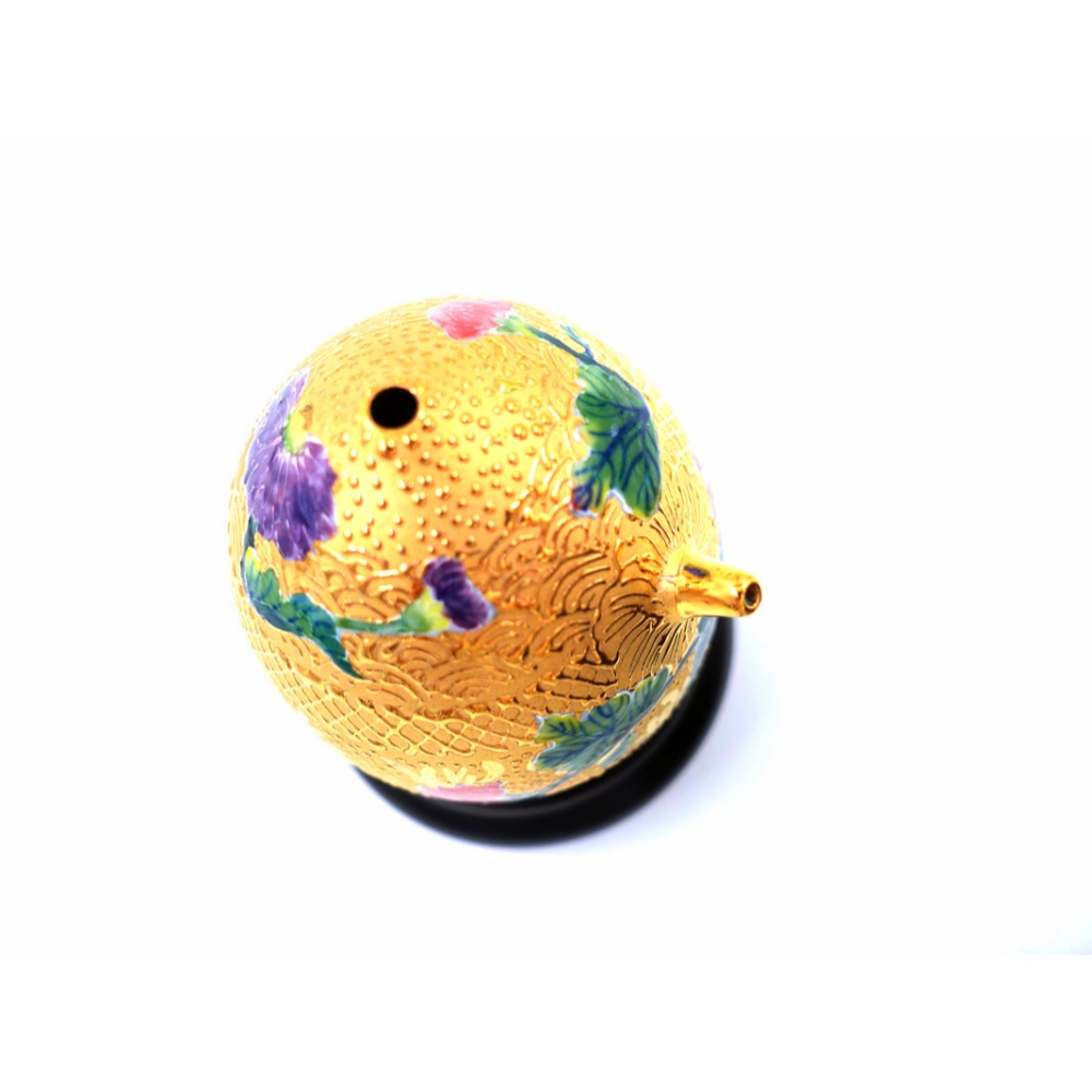 故宮御用國寶彩繪大師-林春香 開運法華菊花水滴壺 手工 立體 國寶彩繪 法華瓷 招財壺法華彩 父親節 文房四寶 附禮盒-細節圖7