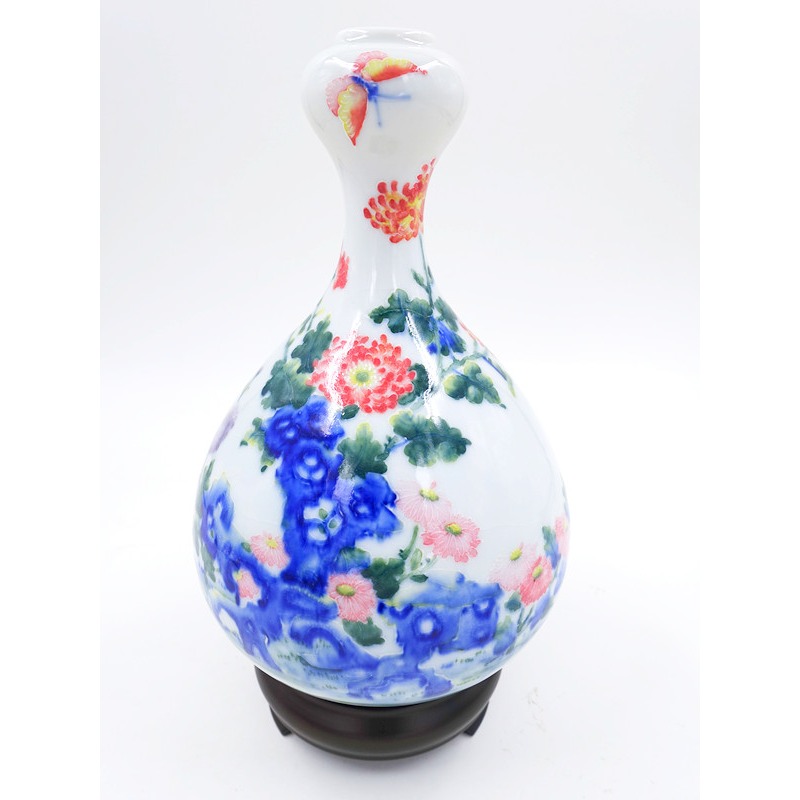 故宮御用國寶彩繪大師-林春香 法華菊花蒜頭瓶 花發富貴聚寶盆 招財開運 吉星高照 財源廣進 聚寶盆 手工精雕 法華彩收藏-細節圖2