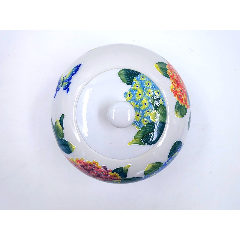 故宮御用國寶彩繪大師-林春香 法華繡球花聚寶盆 招財吉祥 風水 招財開運 吉星高照 財源廣進 聚寶盆 手工精雕法華彩現貨-細節圖7