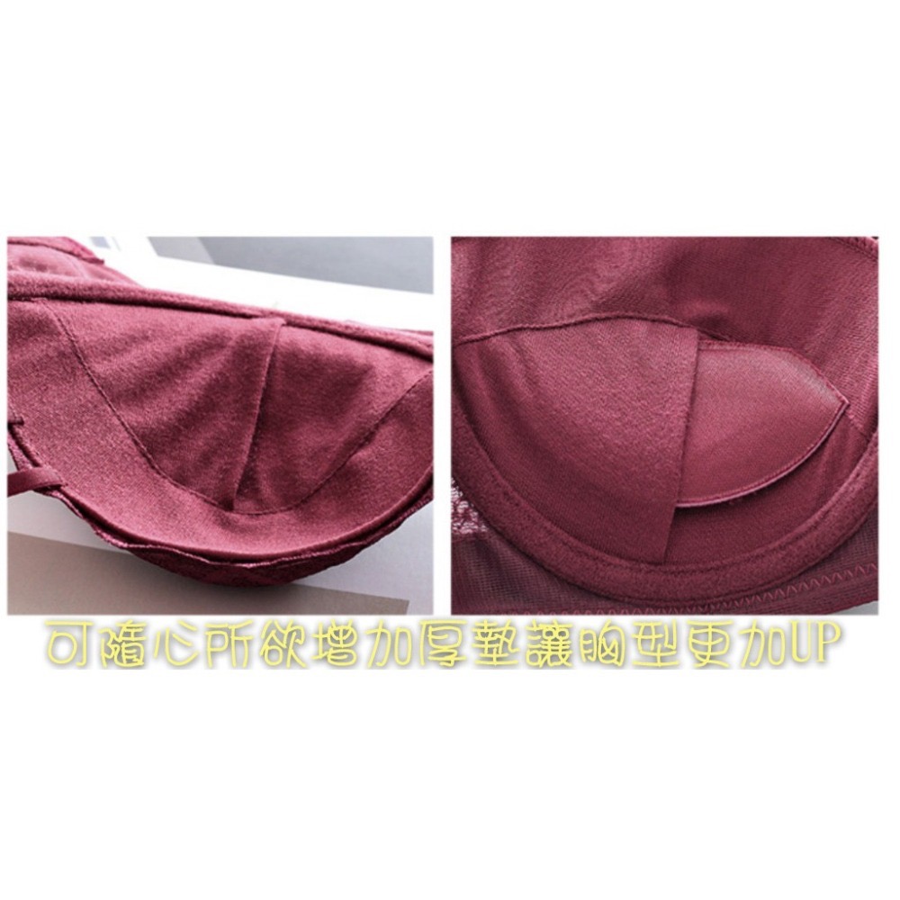 貝殼蕾絲半罩杯鋼圈內衣套裝-細節圖4