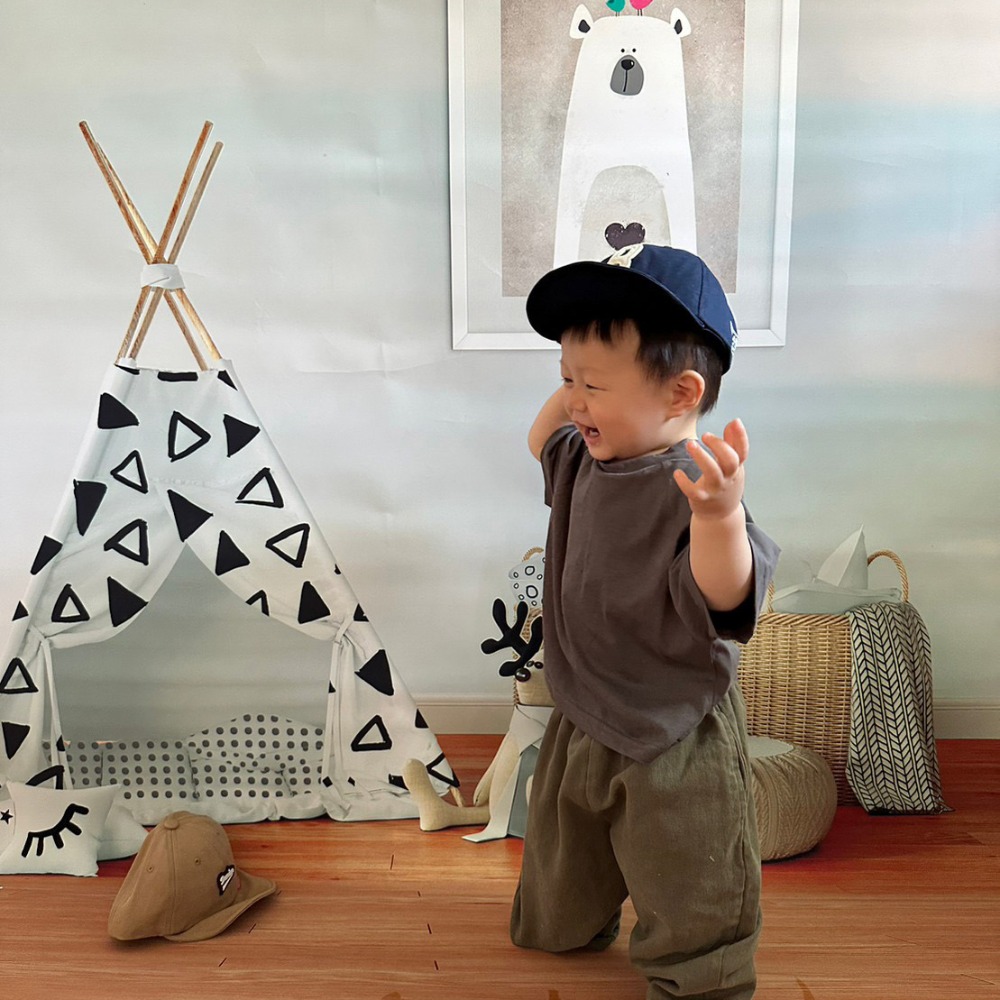 兒童自由凹帽沿英文字棒球帽-細節圖3