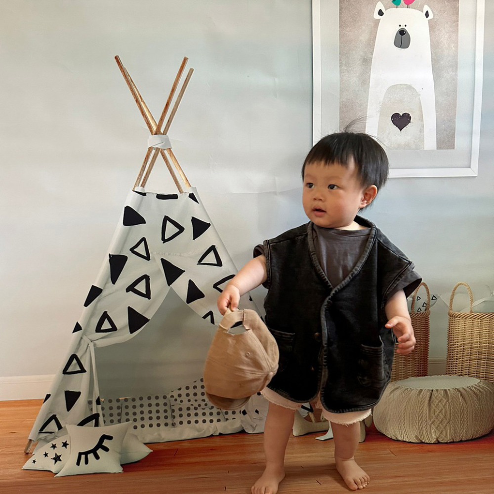 兒童單寧字樣帥氣棒球帽-細節圖5