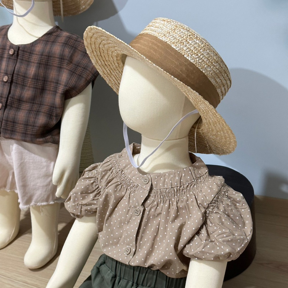 兒童點點圓袖公主感上衣襯衫-細節圖4