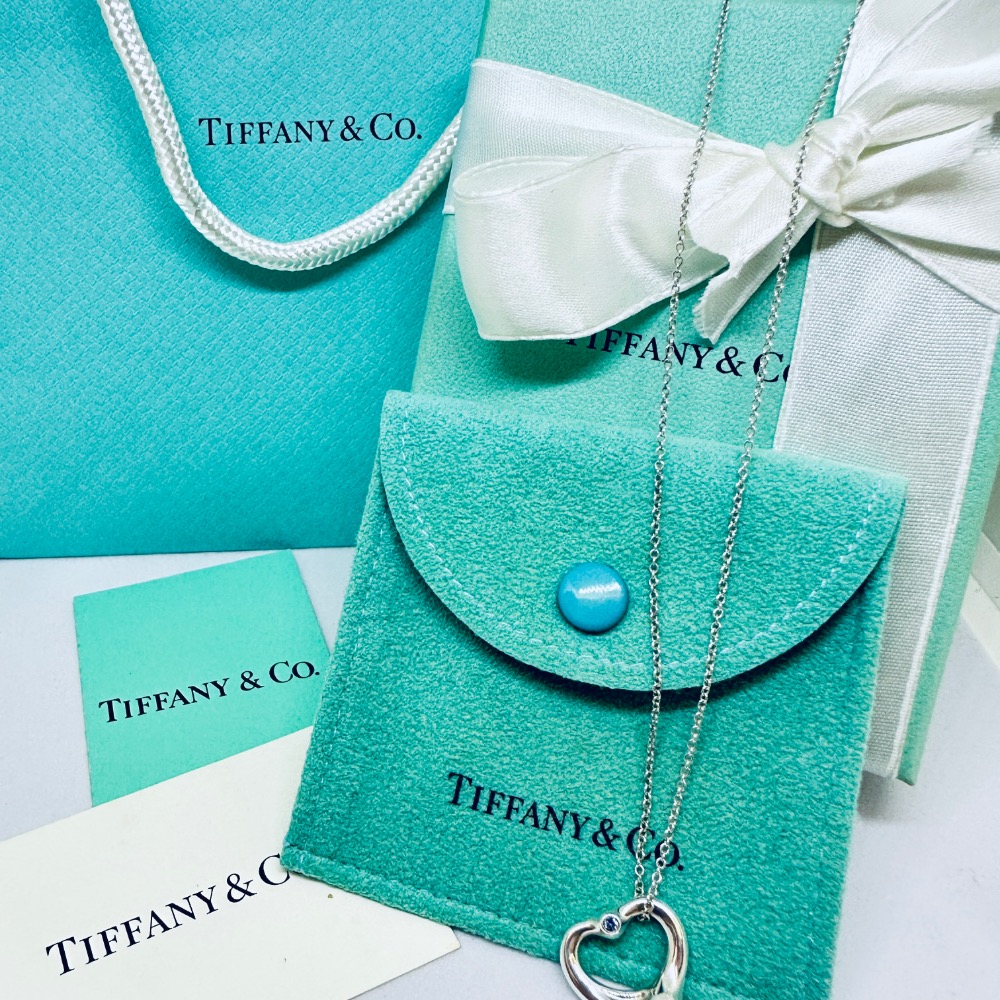 TIFFANY&Co 藍鑽純銀項鍊-細節圖2