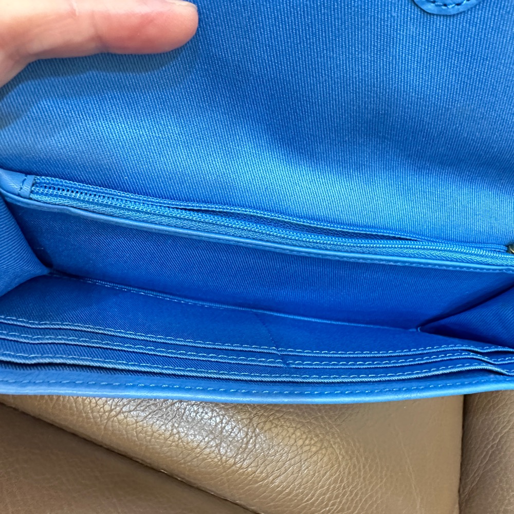 FOSSIL藍色真皮長夾-細節圖11