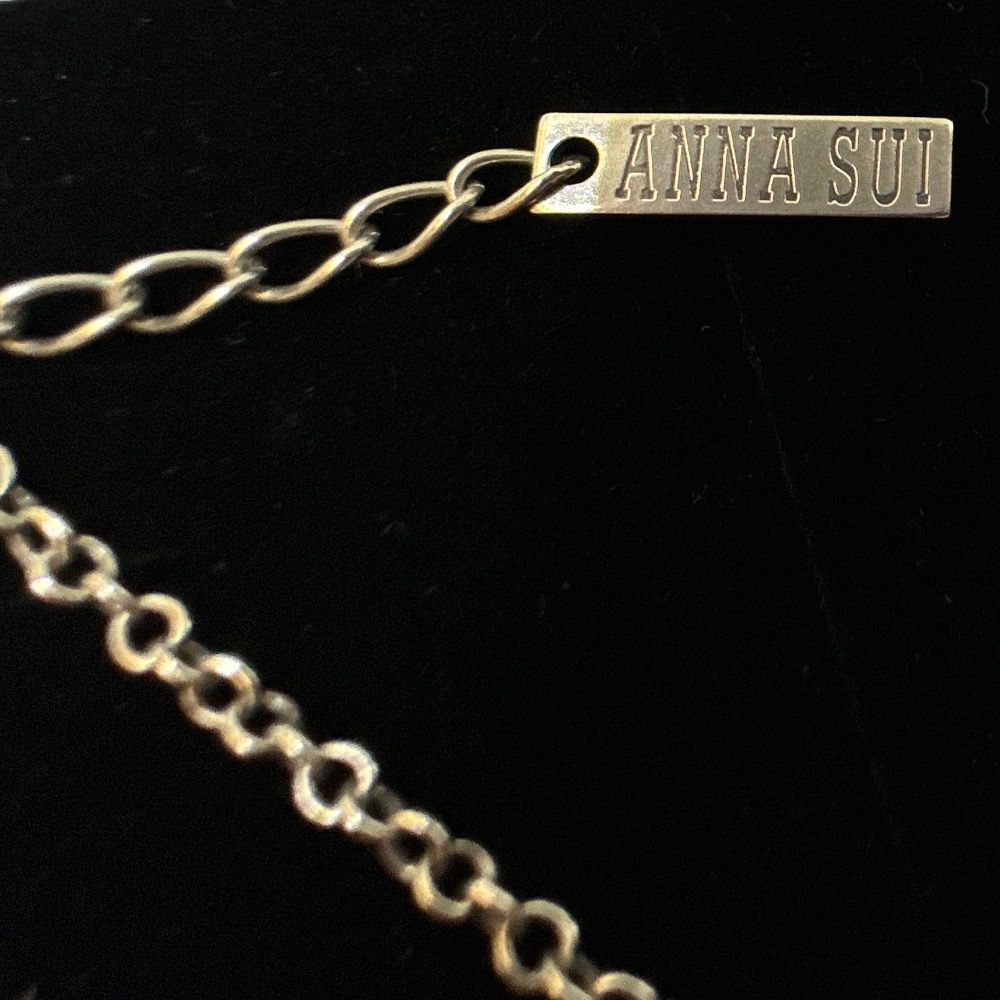 ANNA SUI 安娜蘇鏤空愛心鑲鑽925純銀項鍊-細節圖4