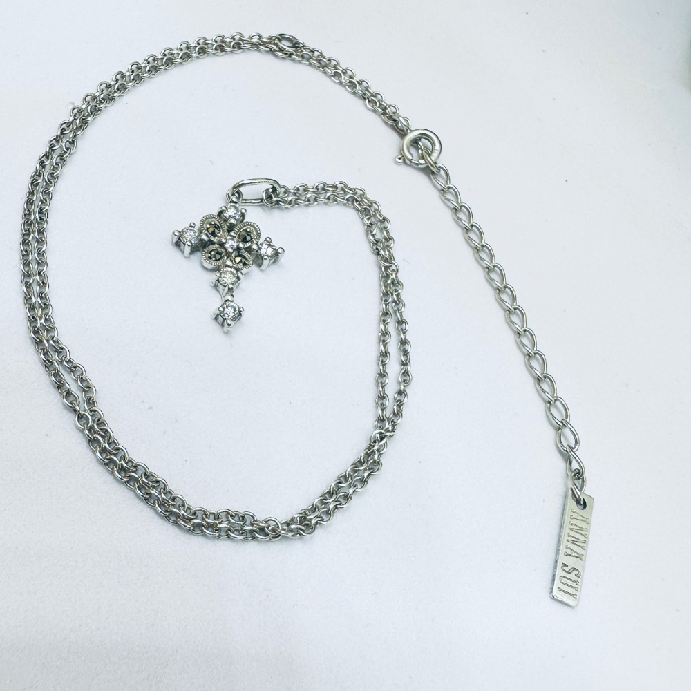 ANNA SUI安娜蘇巴洛克十字架925純銀項鍊-細節圖4