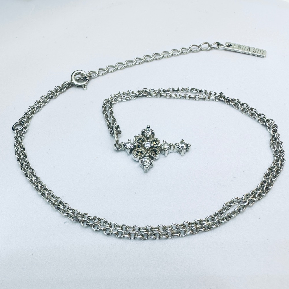 ANNA SUI安娜蘇巴洛克十字架925純銀項鍊-細節圖5
