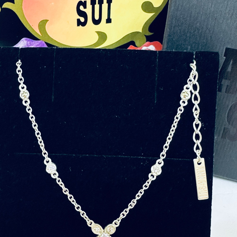 ANNA SUI安娜蘇蝴蝶925純銀項鍊-細節圖2