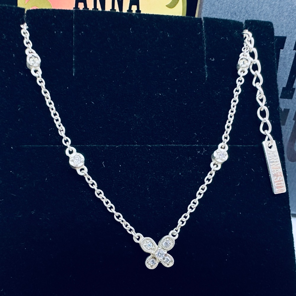 ANNA SUI安娜蘇蝴蝶925純銀項鍊-細節圖3