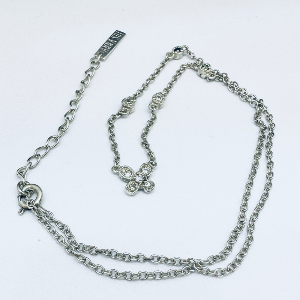 ANNA SUI安娜蘇蝴蝶925純銀項鍊-細節圖4