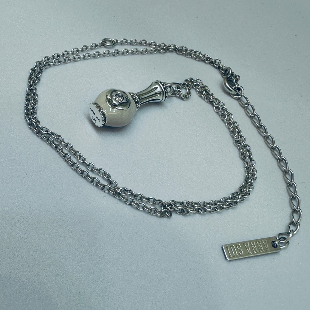 ANNA SUI安娜蘇珐瑯立體寶瓶925純銀項鍊-細節圖9