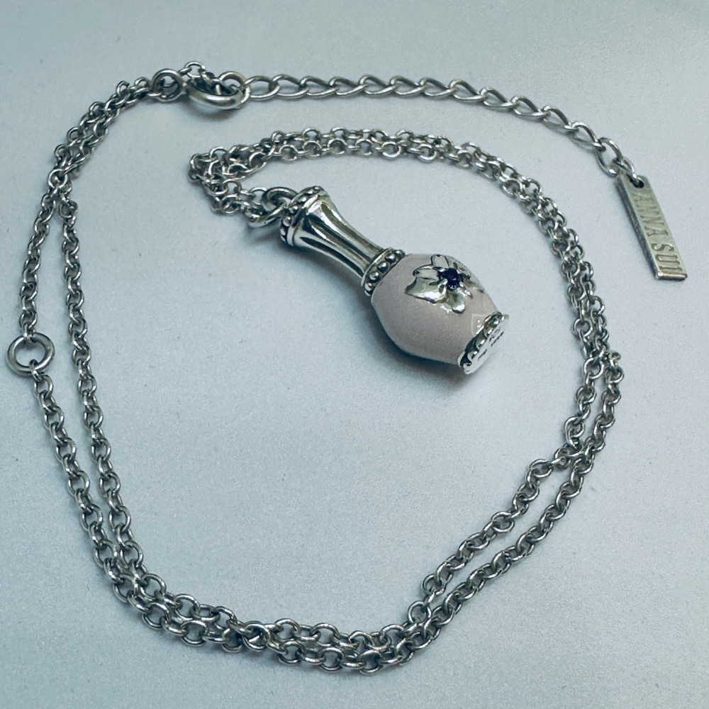 ANNA SUI安娜蘇珐瑯立體寶瓶925純銀項鍊-細節圖10