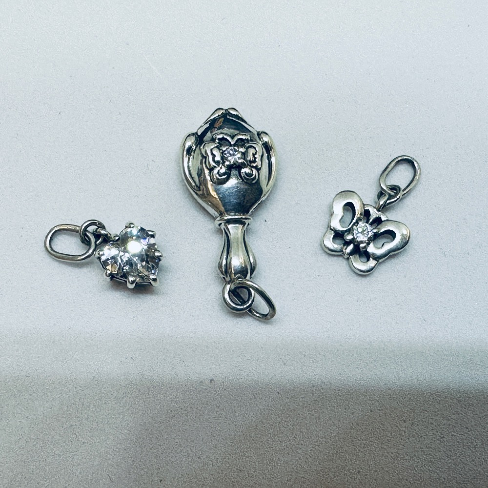 ANNA SUI安娜蘇魔鏡蝴蝶愛心鑽925純銀項鍊-細節圖4