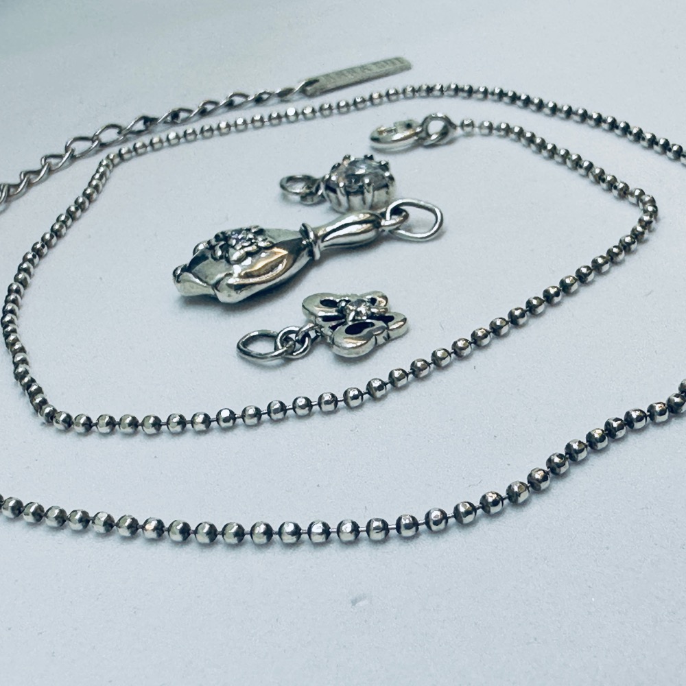 ANNA SUI安娜蘇魔鏡蝴蝶愛心鑽925純銀項鍊-細節圖8