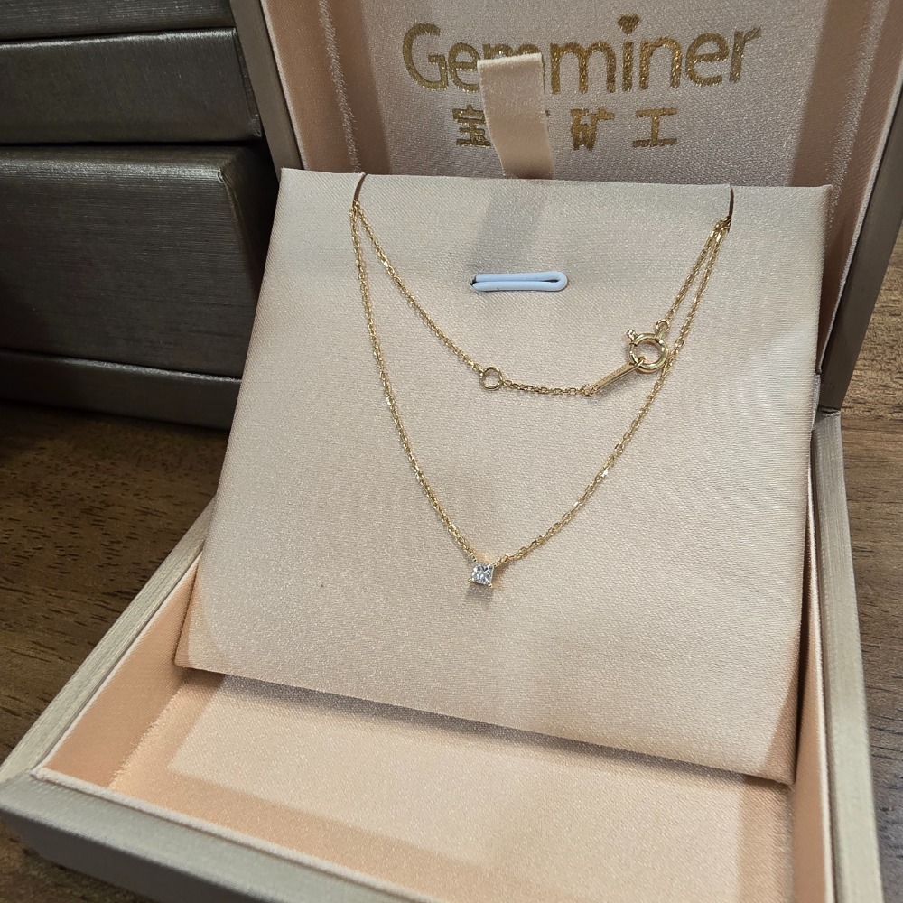 10分真鑽石項鍊18K真金-細節圖3