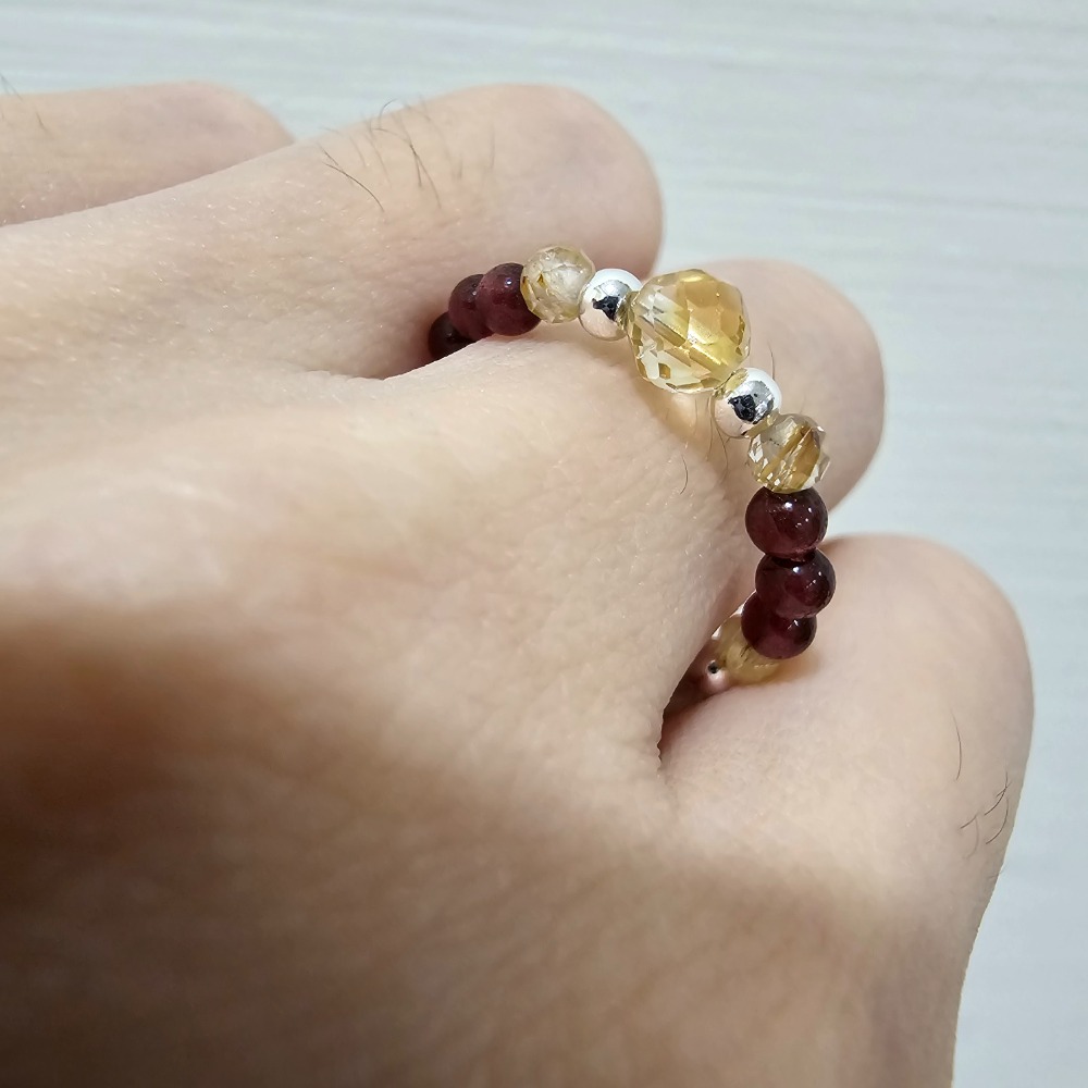 訂製水晶項鍊和戒指-細節圖2