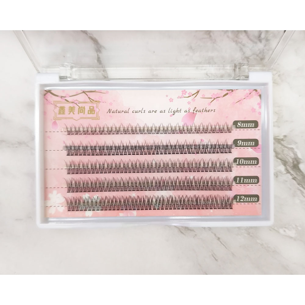🍍愛佳美妝🥝H款 魚尾熱熔假睫毛 磨尖自然嫁接假睫毛 朵毛 5排混合-細節圖2