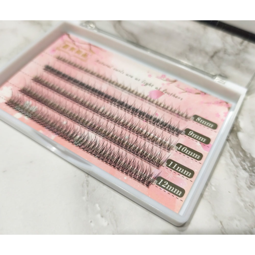 🍍愛佳美妝🥝H款 魚尾熱熔假睫毛 磨尖自然嫁接假睫毛 朵毛 5排混合-細節圖4