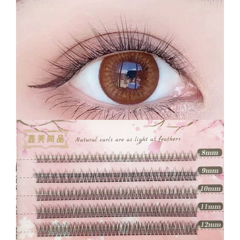 🍍愛佳美妝🥝H款 魚尾熱熔假睫毛 磨尖自然嫁接假睫毛 朵毛 5排混合-細節圖6