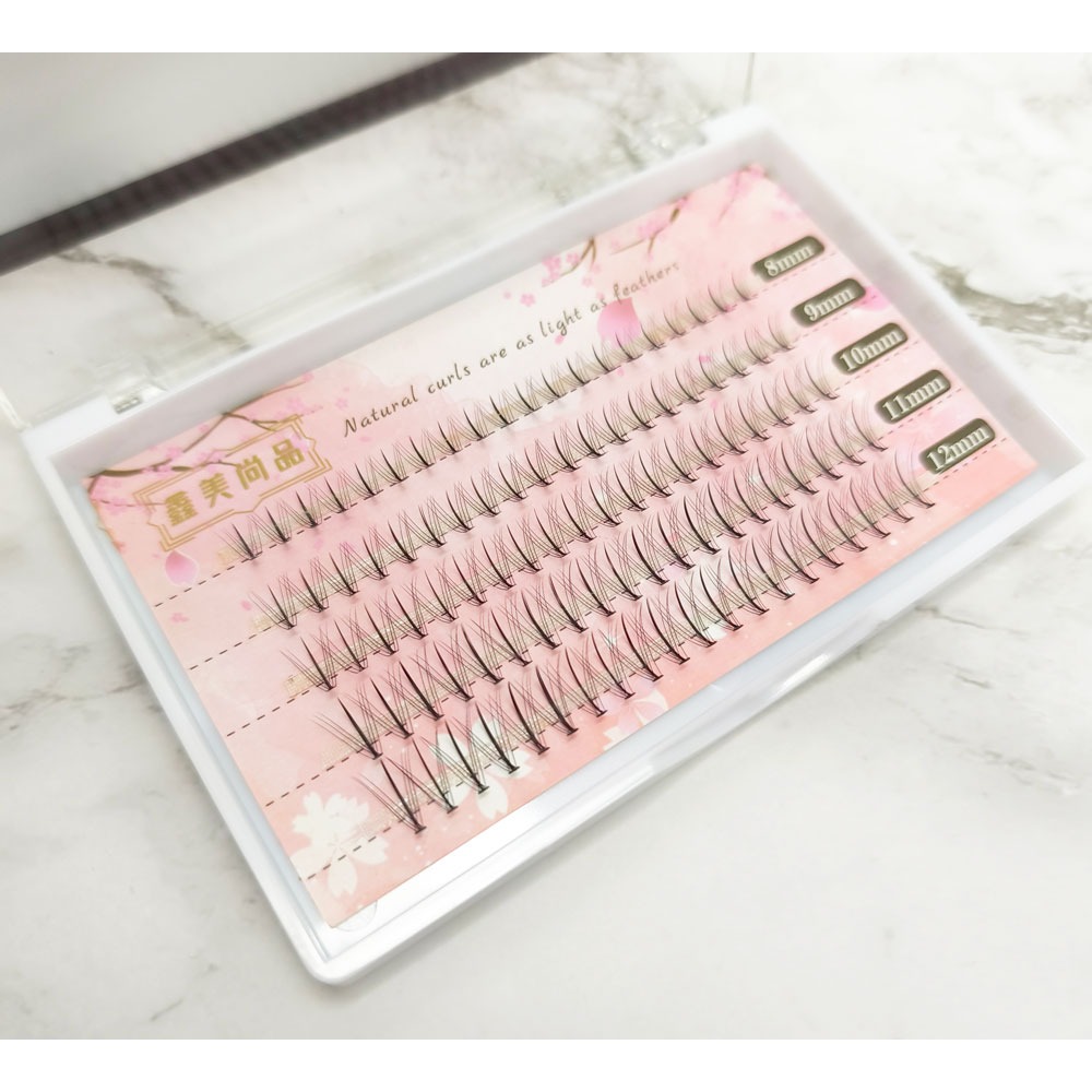 🍍愛佳美妝🥝I款 芭比夾心熱熔假睫毛 磨尖自然嫁接假睫毛 朵毛 5排混合-細節圖3