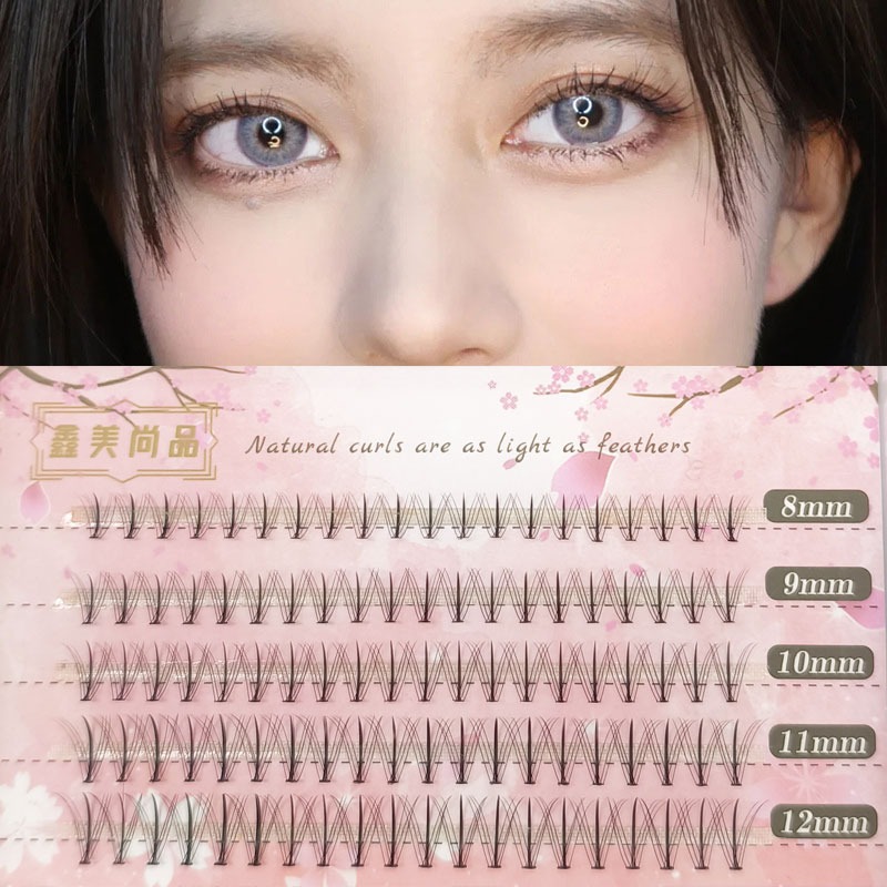 🍍愛佳美妝🥝I款 芭比夾心熱熔假睫毛 磨尖自然嫁接假睫毛 朵毛 5排混合-細節圖6