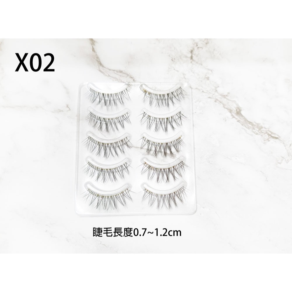 🍍愛佳美妝🥝粗透明梗磨尖款自然睫毛 X02,X04,X07,X09 假睫毛-規格圖9