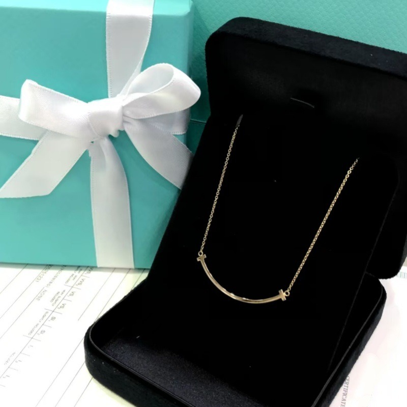🌈BEAUTY飾品🌈 FN55-57 在台現貨 18K真金電鍍 微笑鈦鋼項鍊（金色）（玫瑰色）（銀色）-細節圖6