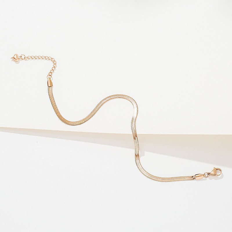 🌈BEAUTY飾品🌈 FF15-16 在台現貨 真金電鍍14k 心電心愛心鈦鋼腳鍊（玫瑰金）/簡約冷淡風愛心鈦鋼腳鍊-細節圖6