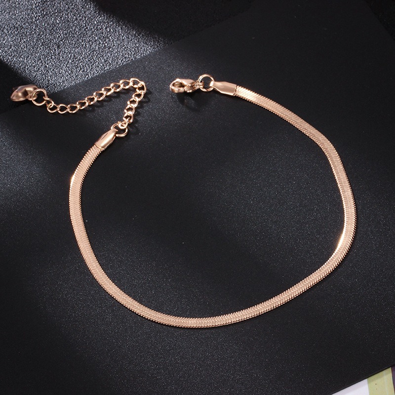 🌈BEAUTY飾品🌈 FF15-16 在台現貨 真金電鍍14k 心電心愛心鈦鋼腳鍊（玫瑰金）/簡約冷淡風愛心鈦鋼腳鍊-細節圖7