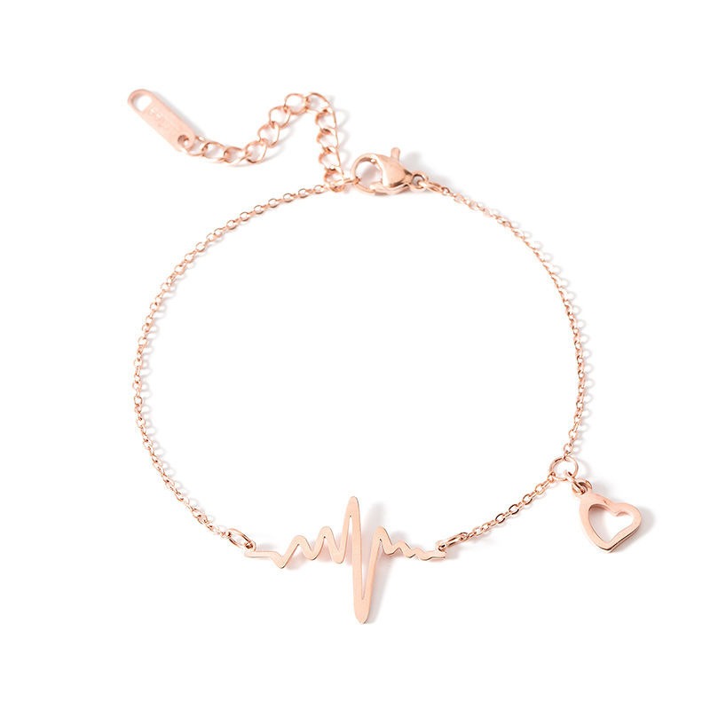 🌈BEAUTY飾品🌈 FF15-16 在台現貨 真金電鍍14k 心電心愛心鈦鋼腳鍊（玫瑰金）/簡約冷淡風愛心鈦鋼腳鍊-規格圖10