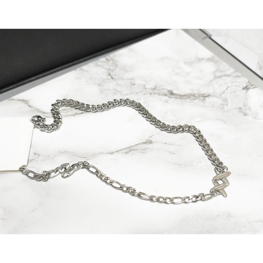 🌈BEAUTY飾品🌈 SYN01-02 在台現貨 真金電鍍18k 中性風XX嘻哈鈦鋼項鍊/十字架氣質雙層鈦鋼項鍊-細節圖3