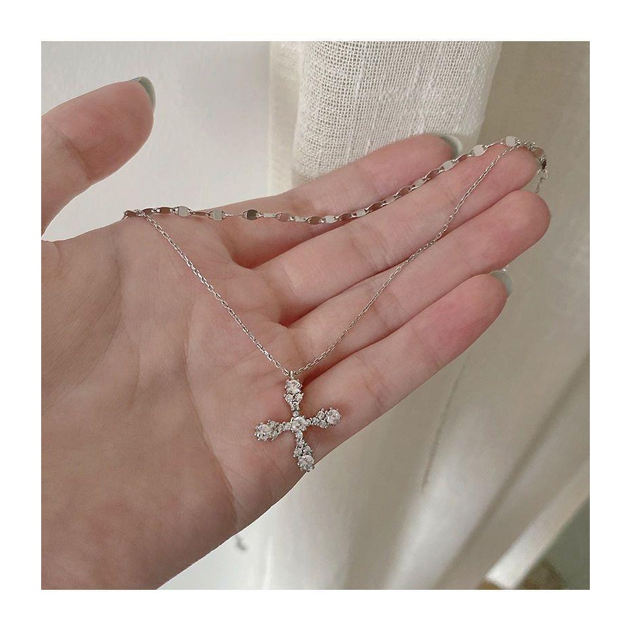 🌈BEAUTY飾品🌈 SYN01-02 在台現貨 真金電鍍18k 中性風XX嘻哈鈦鋼項鍊/十字架氣質雙層鈦鋼項鍊-細節圖6