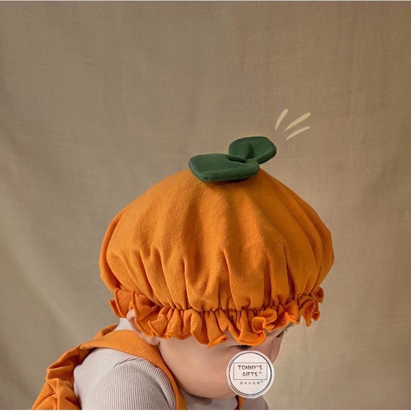 2024韓版•ᴥ•/萬聖節/🦇南瓜造型吊帶包屁衣+帽子🎃-細節圖6