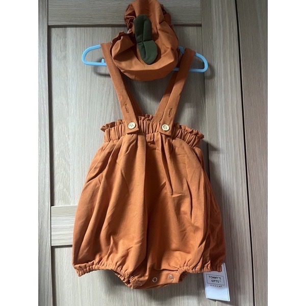 2024韓版•ᴥ•/萬聖節/🦇南瓜造型吊帶包屁衣+帽子🎃-細節圖9