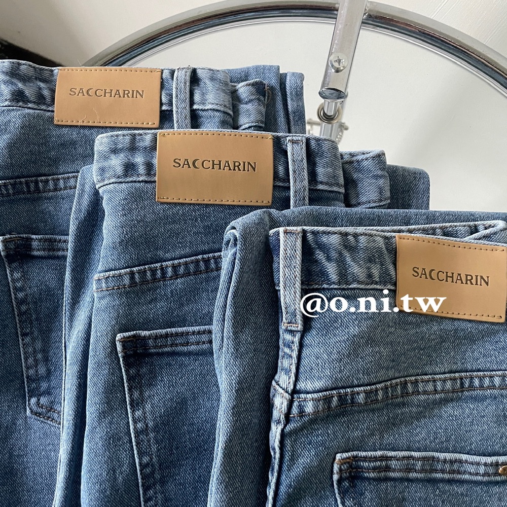 【o.ni.tw-現貨+預購#0041】🔥推薦修腿神器🔥不修邊直筒牛仔褲-細節圖3