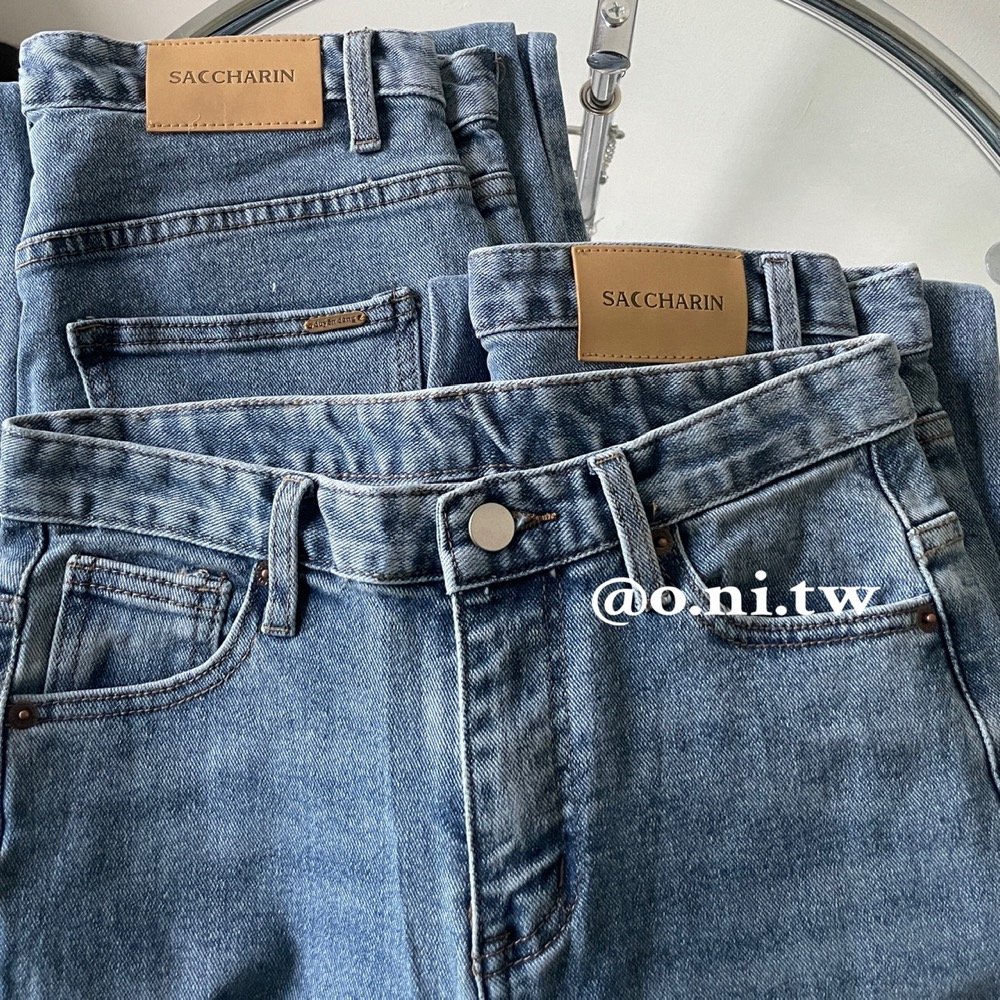 【o.ni.tw-現貨+預購#0041】🔥推薦修腿神器🔥不修邊直筒牛仔褲-細節圖4