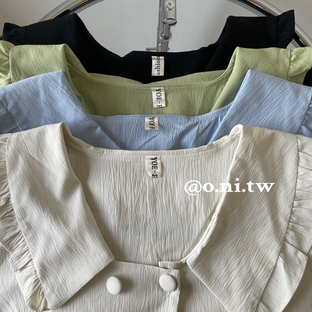 【o.ni.tw-現貨+預購#0029】日系春季新品馬卡龍色系連身裙 長裙 白色 藍色 綠色 黑色 韓日-細節圖6