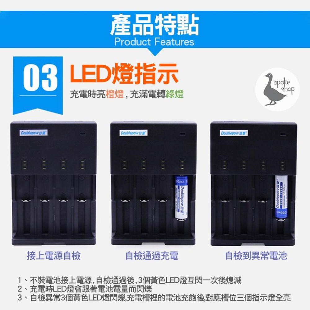 【阿婆K鵝】新款 4入 四槽 1.2v 3.7v 萬用電池充電器 鎳氫 電池充電器 鎳氫 鎳鎘 充電器 18650-細節圖6