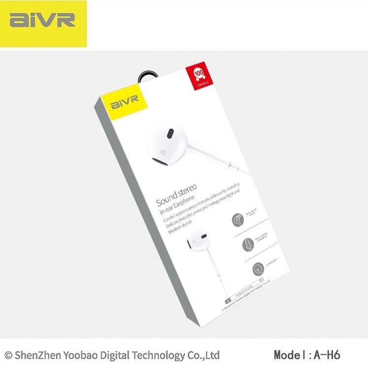 【阿婆K鵝】AIVR A-H6 耳機 3.5mm TYPE-C Lightning 各式接頭 1.2公尺 耳塞式 白色-細節圖2