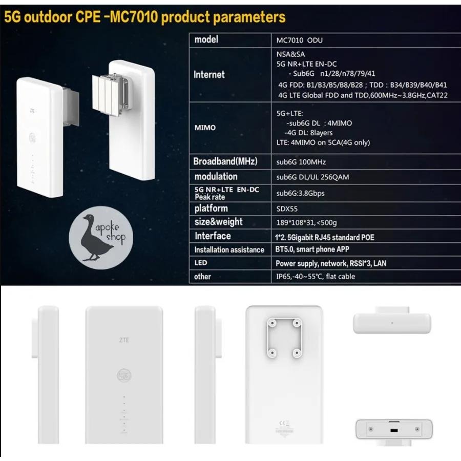 【ZTE】高雄自取 戶外 5G MC7010 SIM卡分享器 中興 華為 H122-373 MC8020 MC801A-細節圖4