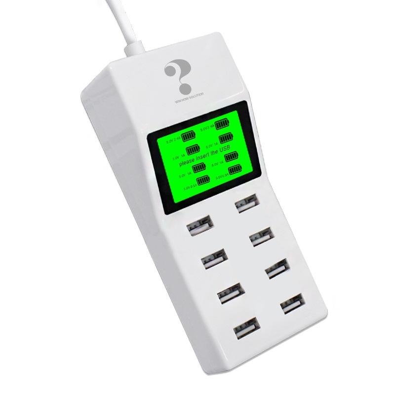 【阿婆K鵝】問號 CDA6 多口 8口 螢幕顯示 快充 充電器 手機 充電器 USB 充電器 傳輸線 USB 安卓 蘋果-細節圖2