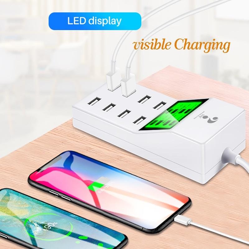 【阿婆K鵝】問號 CDA6 多口 8口 螢幕顯示 快充 充電器 手機 充電器 USB 充電器 傳輸線 USB 安卓 蘋果-細節圖4