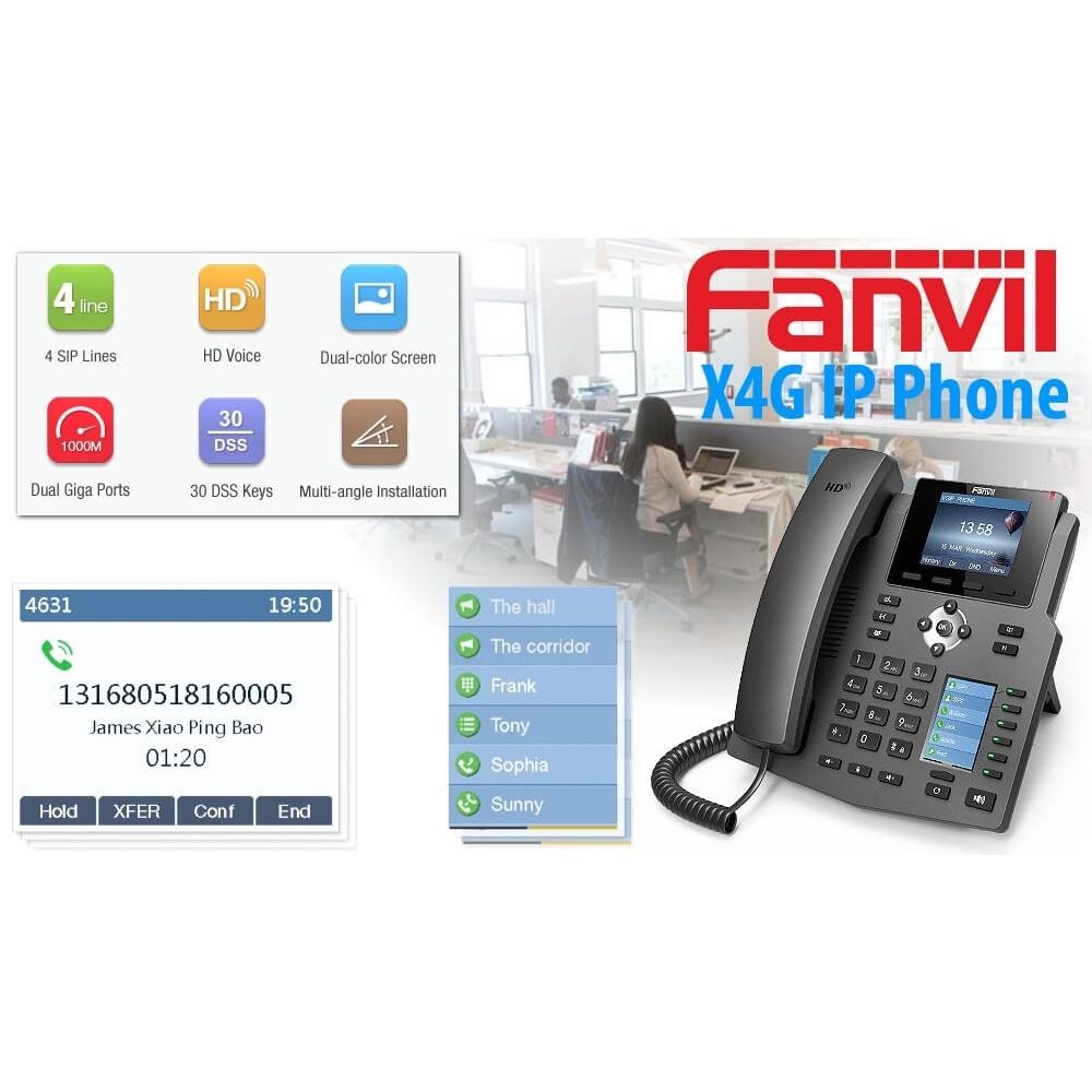【Fanvil 】高雄 X4G 企業級 雙螢幕 網路電話 VOIP POE IP SIP PBX X3SP X303G-細節圖4