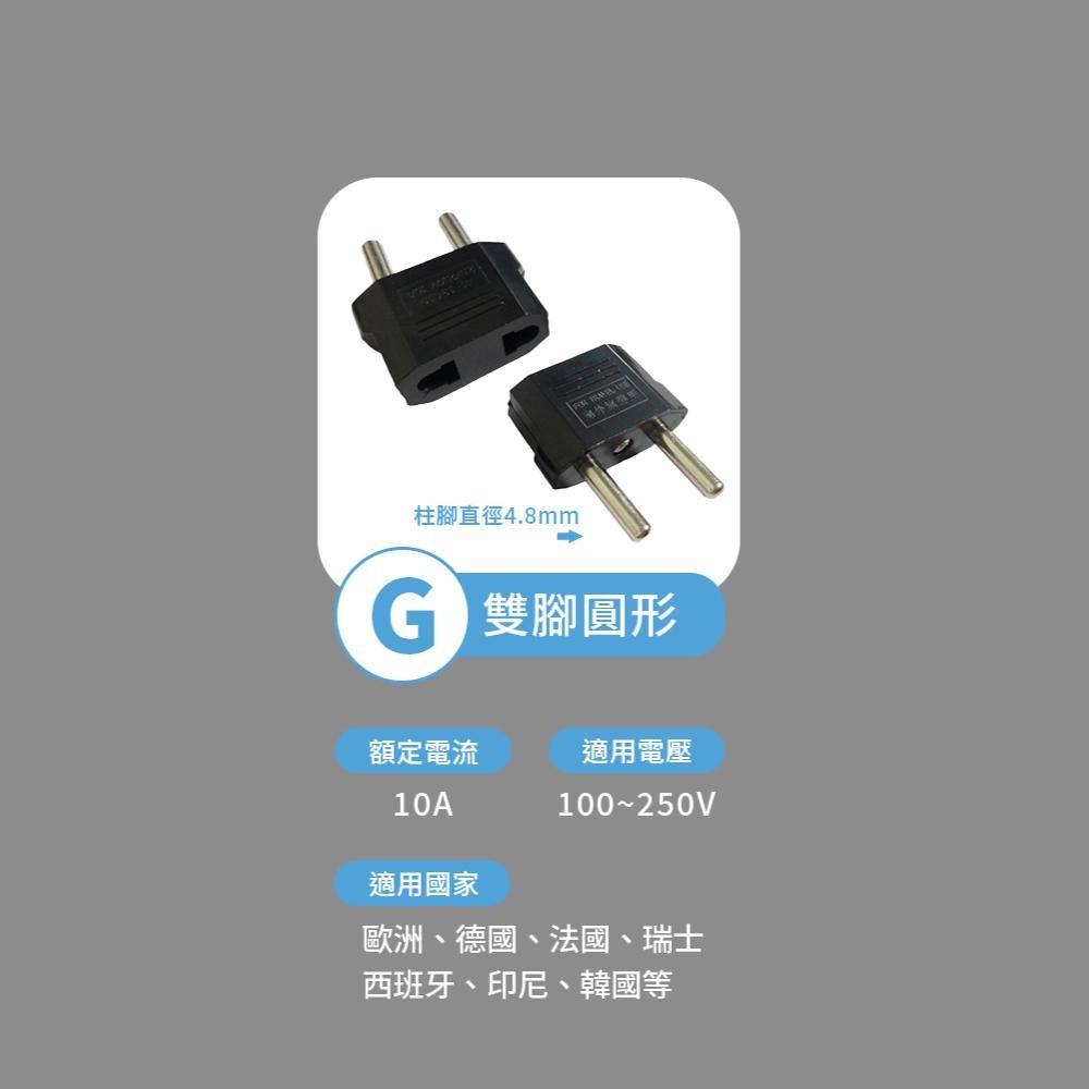 【旅遊插頭】批發 4.8mm 歐規 雙腳圓型  萬用轉接頭 適用 韓國 越南 歐洲 德國 法國 瑞士 土耳其-細節圖3