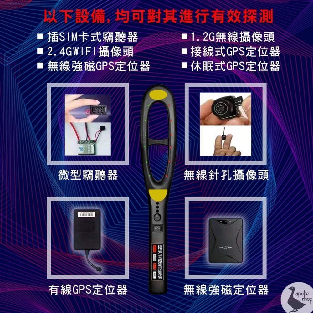 【探測器】 2024 手持探測器 反GPS 反針孔 反訊號追蹤 強磁感應 3G 4G 電磁波 訊號探測器 監視器 針-細節圖4